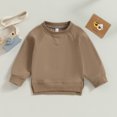 thumbnail image 2 of Fortune Sweatshirt for Toddler Boy Girl Long Sleeve Crewneck Solid Color Pullover Tops Fall Tops 0-4 Years, 2 of 7