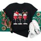 thumbnail image 4 of Novedad de verano, sombreros de Navidad de copa de vino para mujer, camiseta negra, regalos de Navidad, camiseta de dibujos animados, Top Harajuku con cuello redondo, 4 of 4