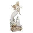 thumbnail image 5 of Large Vintage Sea Goddess Mermaid Holding Sconce Standing By Coral Reef Statue, 5 of 9