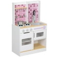thumbnail image 1 of Qaba Play Kitchen Set for Kids, Kids Kitchen Playset, Ages 3+, White, 1 of 10