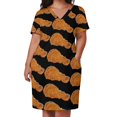 thumbnail image 3 of Fried Chicken meme Loose Pocket Dress Elegant gowns dress summer 2025 women, 3 of 7