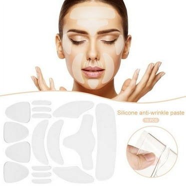 16Pcs/Set Reusable Silicone Anti-Wrinkle Face Forehead Sticker Cheek Chin Sticker Facial Patches Wrinkle Remover Strips