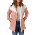 thumbnail image 6 of up to 60% off Gifts Weekly Deals Fleece Coat for Women Faux Suede Jacket for Women Casual Solid Long Sleeve Hooded Trench Coat Soft Cozy Plush Padded Warm Outwear with Pocket Winter Fleece Coat, 6 of 7