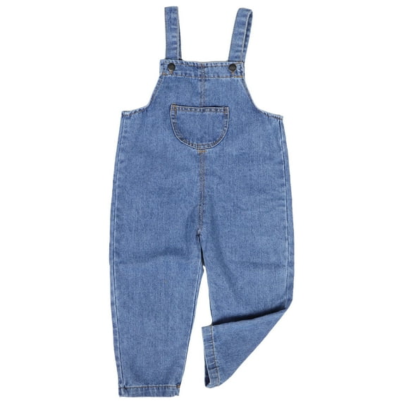 KONTONTY Baby Denim Overalls For Boys Adjustable Straps Soft Comfortable Cotton For Spring And Fall For Daily Wear And Outdoor Fun 110cm