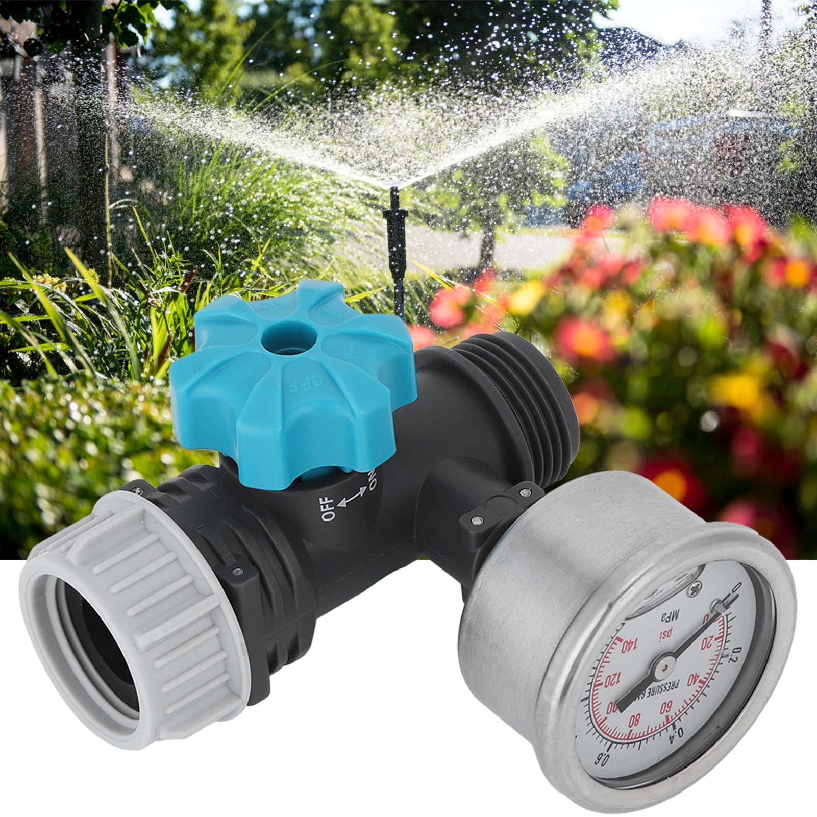 Fyydes Pressure Regulator Valve,G3/4in Water Pressure Regulator Valve With Pressure Gauge Greenhouse Garden Irrigation Controller,Pressure Reducer