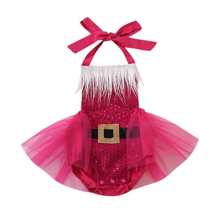 

Opperiaya Baby Christmas Santa Clause Elf Romper with Hat
