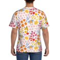 thumbnail image 3 of Vsdgher Colorful Floral Print Men's Dry Fit Mesh Athletic Shirts Moisture Wicking Tennis T-Shirt Tops, 3 of 9
