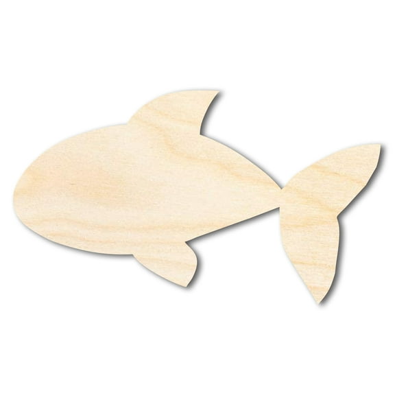 Unfinished Wood Cute Goldfish Shape 7" / 1/2"