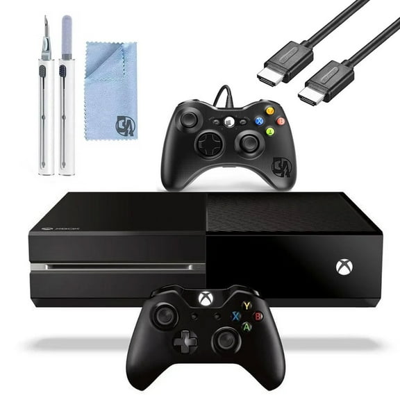 Pre-Owned Microsoft Xbox One Original 500GB Gaming Console Black with 2 Controller HDMI Cable Cleaning Kit ( )