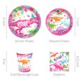 thumbnail image 4 of CC HOME Watercolor Dinosaur Party Supplies Pack Watercolor Dinosaur Party Decorations Dinosaur Party Pack- Serves 16 - Includes Watercolor Dinosaur Grass Party Plates Cups Napkins, 4 of 7