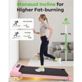 thumbnail image 3 of Evitormill  Walking Pad, Under Desk Treadmill, Compact Walking Pad for Home & Office, 2.5HP Quiet Motor, 33.5'' Running Belt, Supports 265 Lbs (Pink), 3 of 12
