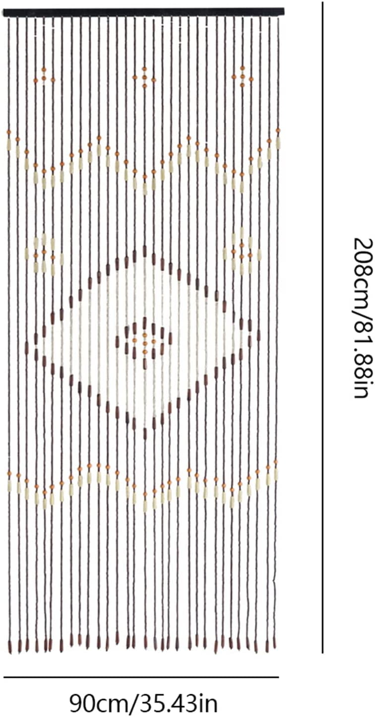 90x208cm 31 Line Retro Wooden Bead Curtain Blinds Door Curtain for Porch Bedroom Living Room Bathroom Curtain Front Door Decor Curtains Home Decor