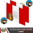thumbnail image 3 of G128 – Peru (Peruvian) Flag | 3x5 feet | Double Sided Embroidered 210D – Indoor/Outdoor, Brass Grommets, Heavy Duty Polyester, 3 of 8