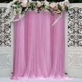 thumbnail image 3 of Tulle Backdrop Curtains for Wedding Decor - Sheer Voile Fabric Drapes for Photo Background, Baby Shower, Birthday Party, and Bridal Ceremony Decorations (Pink,29.5"x84.6"), 3 of 5