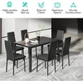 Lofka Glass Dining Table Set for 6 with PU Leather, 30 Inch Kitchen