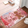 thumbnail image 5 of 1pc Gingerbread Man in a Pink Absorbent Non-Slip Bathroom Thickened Flannel Rug Decor,Soft,Quick Drying,Suitable For Indoor/outdoor Use,Bathrooms,Bedrooms,Kitchens,Terrace,Laundry Rooms,16"x24", 5 of 9