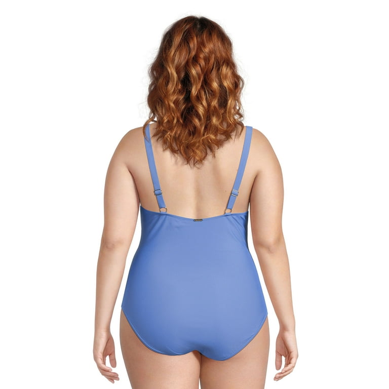 Nicole Miller Women s Plus One Piece Bandeau Swimsuit