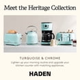 thumbnail image 6 of Haden Coffee Maker & Heritage 4 Slice Wide Toaster, Turquoise & Chrome, 6 of 10
