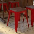 thumbnail image 2 of Flash Furniture Kai Series 18"H Square Backless Dining Barstool, Red (Set of 4), 2 of 11