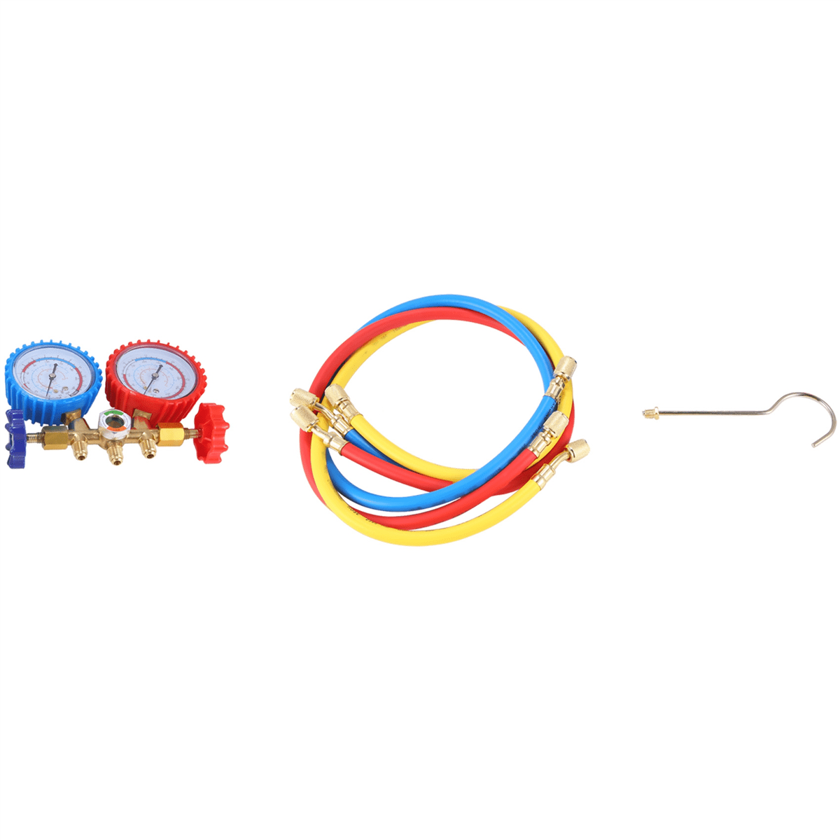 Manifold Gauge Set, 3 Way AC Diagnostic Manifold Gauge Set for R410A/R22/R134A/R404A Refrigerant,Automotive AC Manifold