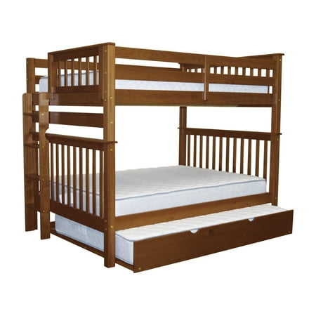 Bedz King Bunk Beds Full Over Full Mission Style With End Ladder