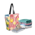 thumbnail image 2 of FORMRS Womens Canvas Tote Bag with Zipper Inner Pocket Shoulder Handbag, Red Striped Lemon, 2 of 7