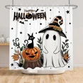 thumbnail image 5 of Tchckioa Shower Curtain,Waterproof Hooks Bath Curtain for Bathroom Decor,Halloween Cute Spooky Ghost,72x72, 5 of 8