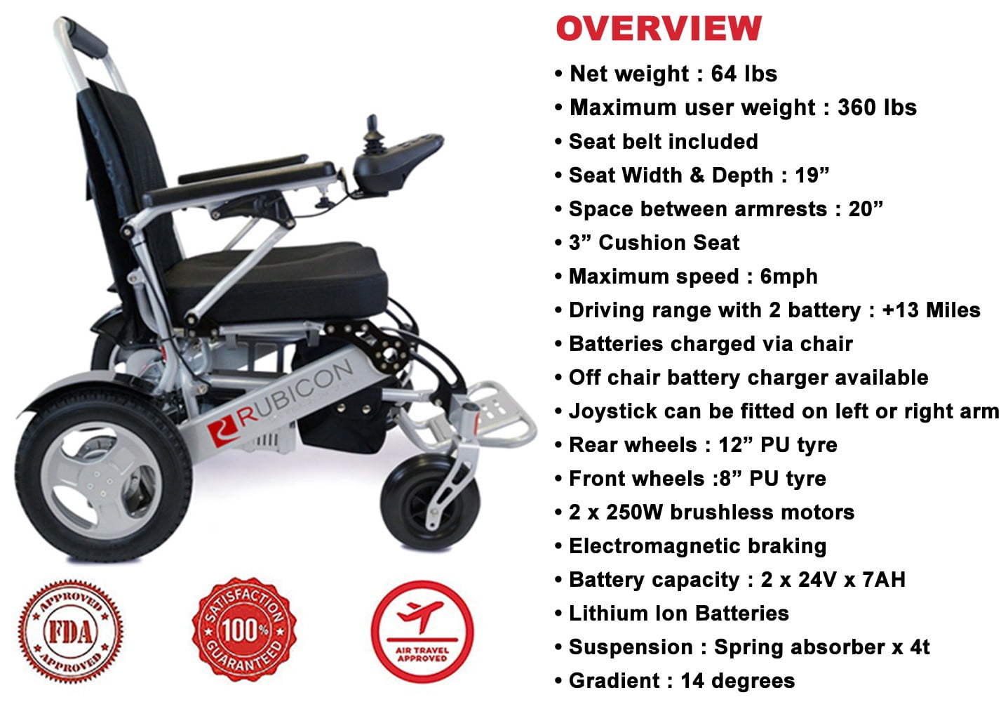 Rubicon Deluxe Electric Wheelchairs, All Terrain, Lebanon Ubuy