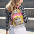 thumbnail image 6 of Honeii A Funny Cat Print Canvas College Laptop Backpack, Durable Rucksack Travel Notebook Bag School Backpack Book Bag for Men Women-Medium, 6 of 7
