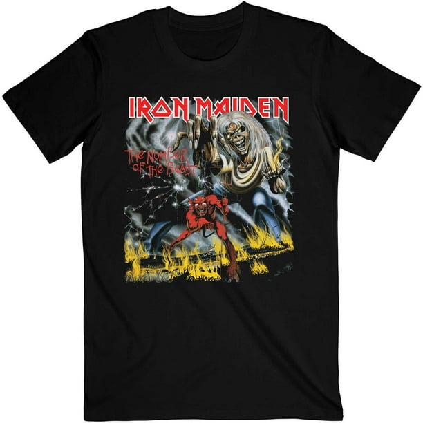 Iron Maiden - Camiseta Number Of The Beast para Adultos Unisex (Negro)