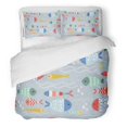 thumbnail image 1 of Juego de Ropa de Cama de 3 Piezas ABPHQTO con Lindo Pez Bebé Ola Niño Funda nórdica Twin con 2 fundas de almohada, 1 of 1