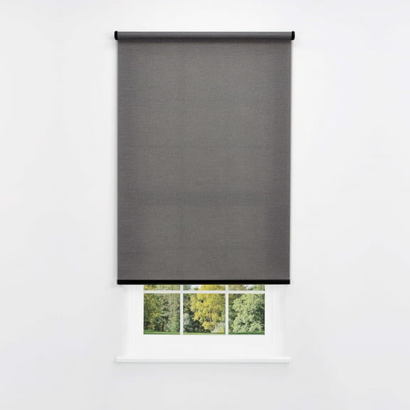 Linen Avenue Cordless Coastal Light-Filtering Standard Roller Shade– Soft Light Control, UV Protection Window Covering for Home & Office – Charcoal Cove 18 W X 66 H (Arrives 1/4" Narrower)