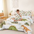 thumbnail image 4 of Homewish Wild Dinosaur 7pcs Queen Bedding,Vintage Wildlife Bedding Comforter Set Queen,White,Colorful Stars Reversible, 4 of 8