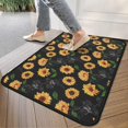thumbnail image 4 of Black Green Leaf Sunflower Pattern Door Rugs,Washable Non Slip Door Mats Indoor,Decorative Door Mats,Entry Mat Indoor for Entrance,Bedroom,Kitchen,Bathroom,30"x17", 4 of 6
