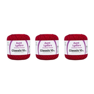 Aunt Lydia's Crochet Thread Classic 10 In Cardinal Red, 2 Pack