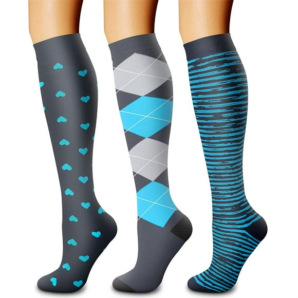 Calcetines de compresión CHARMKING Circulation de 15 a 20 mm Hg (3 pares)