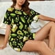 thumbnail image 4 of Fotbe Avocado Toast Conjunto de Pijama Estampado para Mujer, 2 Piezas, Ropa de Dormir con Camiseta de Manga Corta y Shorts Suaves-Large, 4 of 6