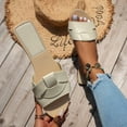 thumbnail image 4 of Slides for Women Fashion Splice Open Toe Sandals Casual Summer Beach Flat Shoes Comfortable Soft Leather Slip on Slippers White Size 6.5, 4 of 7
