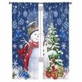 thumbnail image 2 of Navy Blue Christmas Sheer Curtains 84 Inches Long, Snowman Xmas Tree Ball Gifts Winter Light Filtering Window Curtains for Living Room, Rod Pocket Voile Sheer Curtain Drapes, 52"Wx84"L, 2 Panels, 2 of 9