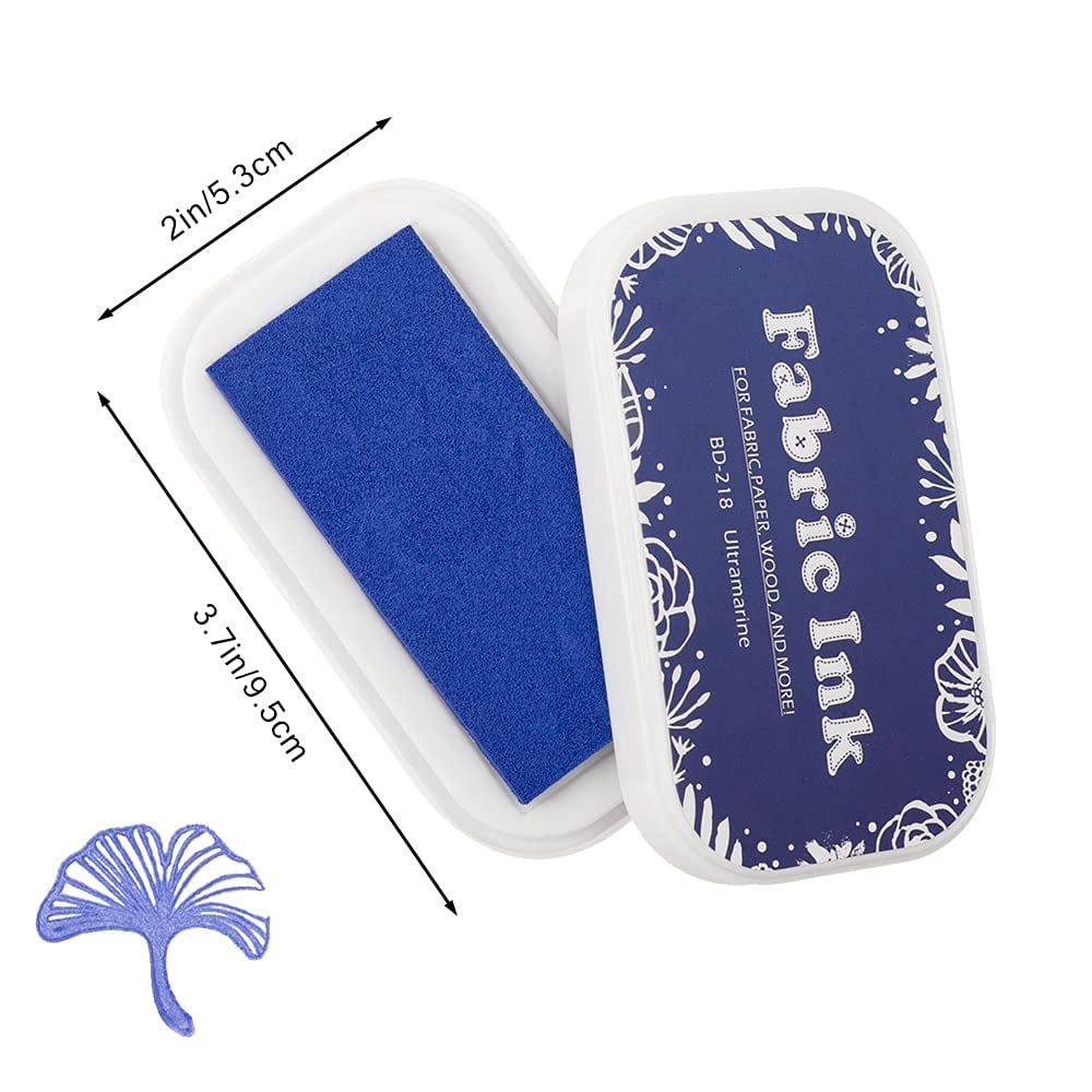 2PC Fabric Ink Pads for Rubber Stamps, Washable Craft Ink Pads for Card Making Scrapbooking, Permanent Ink Pads for Wood, Paper, 3.7 x 2.1 Inch