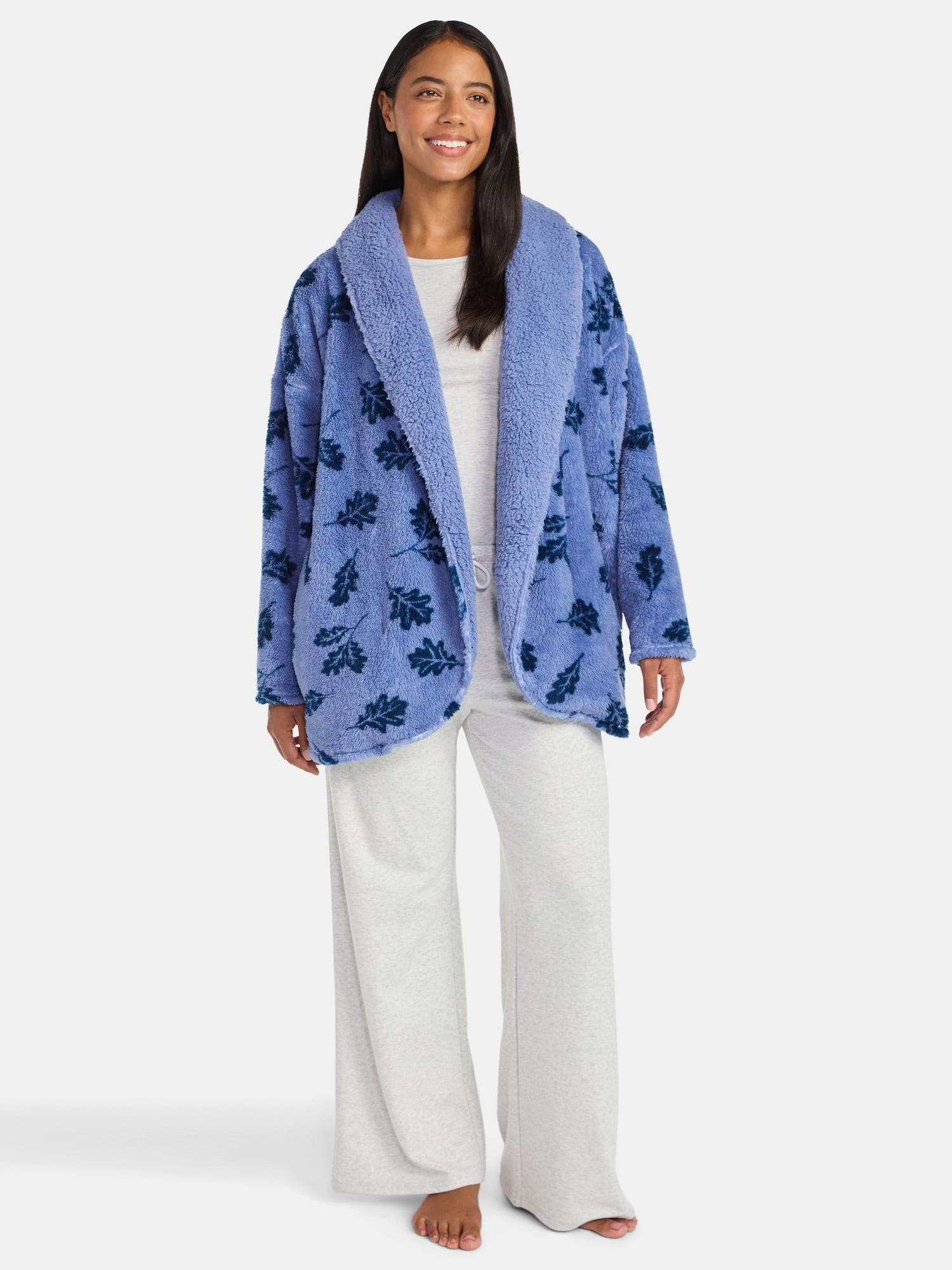 Martha Stewart Everyday Women's Plush Fleece Sleep Cardigan, Sizes S-XXL