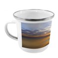 thumbnail image 2 of Ocean Steel Camping Mug, Reflection of Sunset on Coast Sunbeams Cloudy Sky Touristic Image, Printed Thermal Cup for Camping and Outdoor Activities, by Ambesonne, 2 of 2