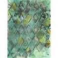 thumbnail image 2 of Combs, Joyce 15x18 Gold Ornate Wood Framed with Double Matting Museum Art Print Titled - Lattice in Green II, 2 of 4
