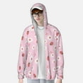 thumbnail image 4 of Kdxio Hand Drawn Strawberry Print Women Men Sun Protection UPF 50+ Jackets Zip Up Long Sleeve Hoodie Hiking Lightweight with Pockets, 4 of 8