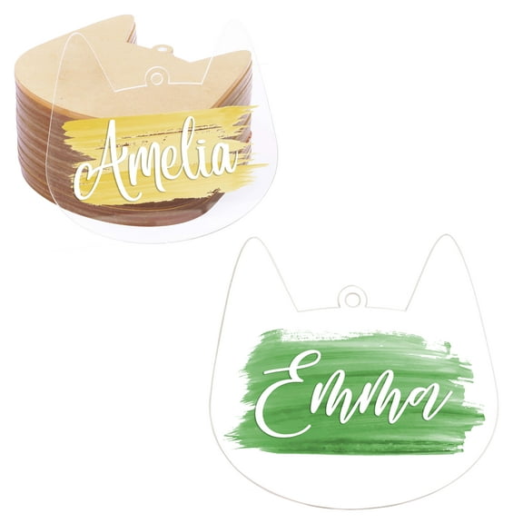 Inkdotpot Laser Cut Acrylic Ornament Blank with Holes Predrilled DIY Christmas Tree Decoration, Stocking Name Tag- Holiday Tags- 3mm Thick- 25 Pack