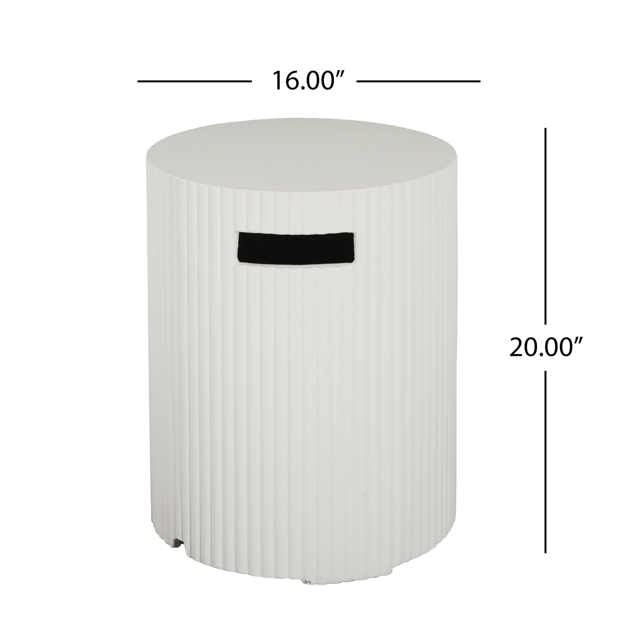 Christopher Knight Home 30" Patio MGO Propane Fire Pit Set, 40,000 BTU Ribbed Round Heater with Lid and Tank Cover, White