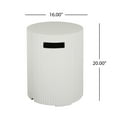 thumbnail image 3 of Christopher Knight Home Outdoor Round Propane Tank Cover, Lightweight Concrete Side Table, White, 3 of 7