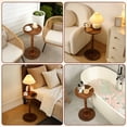 thumbnail image 6 of Dznils Small Round Wood Side Table, Modern Drink End Table, Coffee Table with Wood Base, 22"H, Brown, 6 of 11