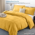 thumbnail image 4 of Pure Pima Cotton 3-Piece Duvet Cover Set – 800 Thread Count Luxury Bedding, Zipper Closure Alaskan King 120" x 132" - Gold, 4 of 4
