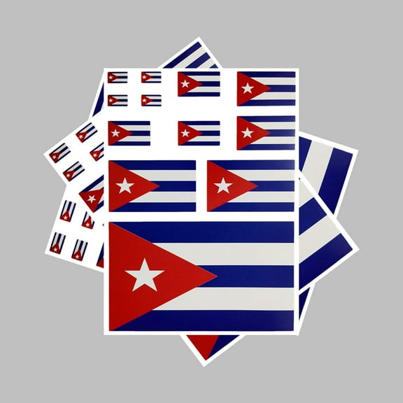 Uijokdef 3 PCS Flag Sticker Cuba Flag Stickers